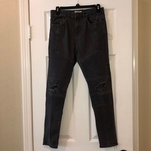 Boy’s Size 13/14 Zara Grey Moto Jeans. Skinny Fit